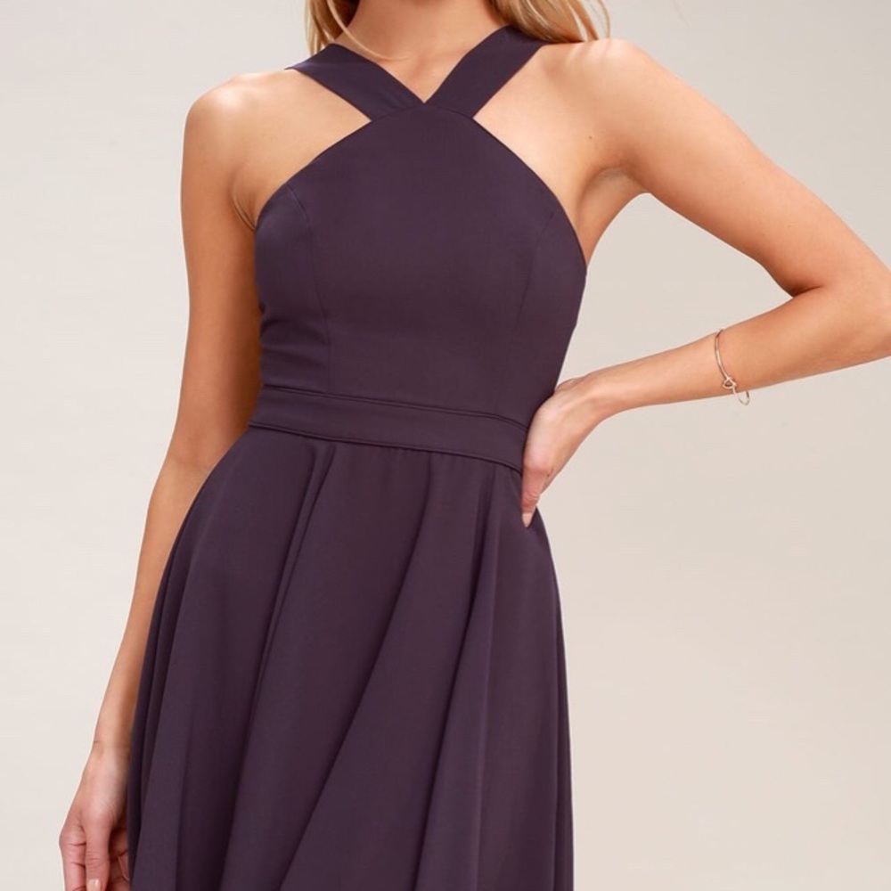 Lulu’s Forevermore Dusty Purple Skater Dress